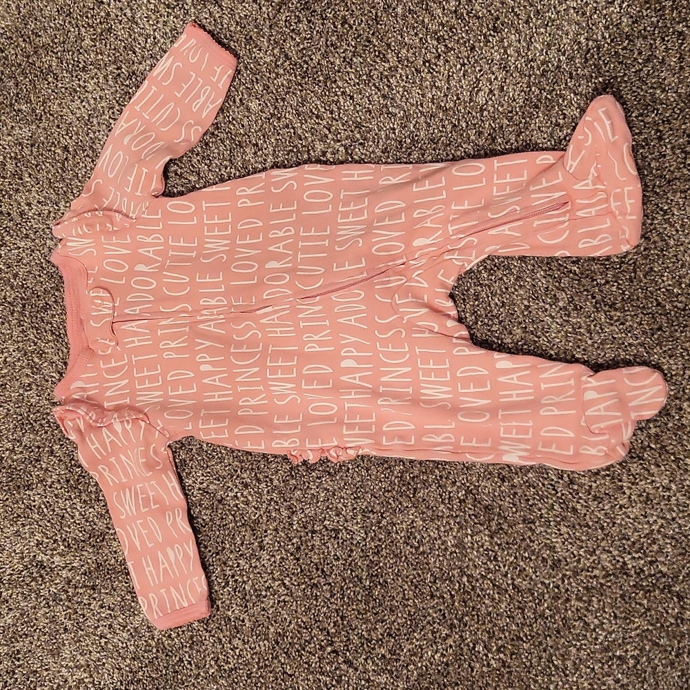 Baby Girl Carter's "Happy Cute Adorable Princess" Ruffled Sleep & Play